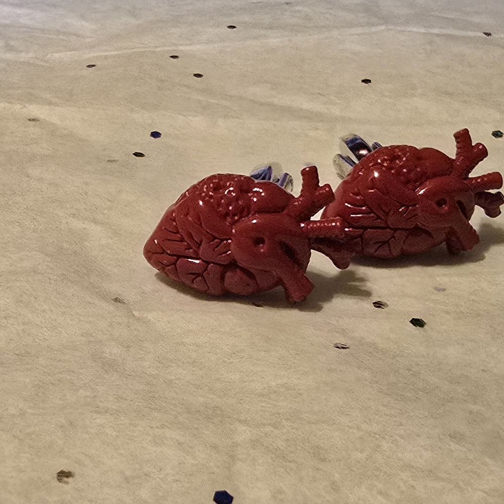 Red Anatomical Heart Cufflinks